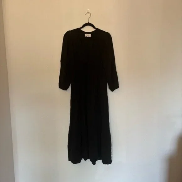 Xirena Ella Cotton Muslin Dress Black - Picture 3 of 8